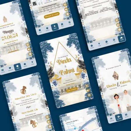 Preview template undangan Art Blue Java