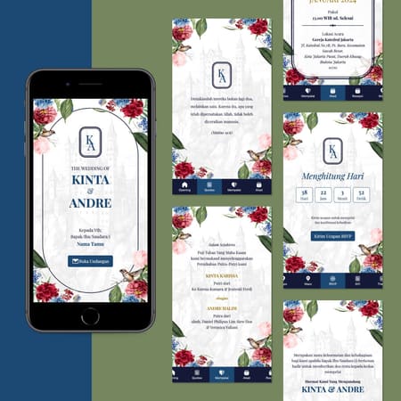 Preview template undangan Beautiful Flower